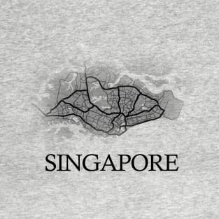 Singapore State Map - Cartography Artwork T-Shirt